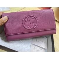 ราคา กระเป๋าสตางค์ Gucci หนังแท้ หนังนิ่ม สีม่วงลาเวนเดอร์ ของแท้ (24332686987)