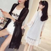 ราคา เสื้อคลุมผู้หญิง แต่งลูกไม้ กันแดด ผ้านิ่มบางใส่สบาย (3646031695)