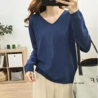 ราคา เสื้อไหมพรมผู้หญิง คอวี แบบเรียบ เนื้อผ้านิ่ม สวมใส่สบาย สีพื้น สไตส์เกาหลี (21812369174)