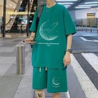 ราคา ใหม่ เสื้อผ้าผู้ชาย ชุดเซ็ต ผ้าวาฟเฟิล เสื้อยืดแขนสั้น กางเกงขาสั้น สไตส์เกาหลี (24584069405)