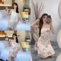 ราคา น่ารัก กระโปรง ชุดนอนสายเดี่ยวกระโปรง ผ้านิ่ม ใส่สบาย ลายพิมพ์บางเฉียบ ใส่ได้ทั้งคนผอมและคนอ้วน ชุดนอนเดรสยาวผ้า Q341 (25935604793)