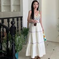 ราคา ชุดเดรสกระโปรงยาว แขนกุด ถักโครเชต์ เซ็กซี่ เข้ารูป เอวแคบ สไตล์เกาหลี สําหรับสตรี (23069923460)