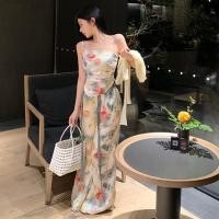 ราคา ชุดสูท เสื้อท็อปแขนสั้น ลายดอกไม้ และกางเกงขายาว ขากว้าง เอวสูง ทรงหลวม สไตล์เกาหลี เรโทร แฟชั่นสําหรับสตรี (23042575297)