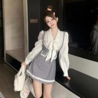 ราคา ชุดเดรสแขนยาว คอปก ทรงเอ เข้ารูป ประดับโบว์ สีคอนทราสต์ แฟชั่นทันสมัย สไตล์เกาหลี สําหรับผู้หญิง (22481456029)