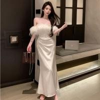 ราคา ชุดเดรสกระโปรงยาว แขนกุด เอวแคบ เข้ารูป เซ็กซี่ สีขาว แฟชั่นสไตล์เกาหลี สําหรับสตรี (14699454667)