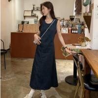 ราคา ชุดเดรสยีน คอกลม แขนกุด ความยาวปานกลาง เข้ารูป เอวแคบ แต่งรูกลวง แฟชั่นทันสมัย สไตล์เกาหลี สําหรับผู้หญิง (23138044620)