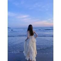 ราคา เที่ยวทะเลวันหยุดกระโปรงนางฟ้าฝรั่งเศสซุปเปอร์นางฟ้าชีฟองอารมณ์สลิงชุดชายหาดความยาวปานกลาง7hu9 (29009521400)