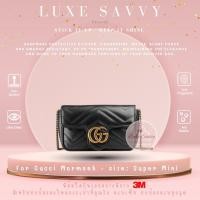 ราคา ฟิล์มกันรอย สติ๊กเกอร์กันรอย อย่างดีที่สุดจาก 3M สำหรับกระเป๋ารุ่น Gucci Marmont size Super Mini จำนวน 10 ชิ้น (21008929129)