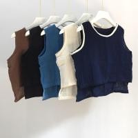 ราคา เสื้อครอป ผ้าฝ้ายสาลูทอสองชั้น แขนกุด ด้านหน้าสั้น ด้านหลังยาว ผ้านุ่ม ใส่สบายมาก ๆ (22162904541)