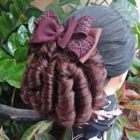 ราคา แฮร์พรีท โบว์ติดผม เน็ตติดผม แฮร์พีช กิ๊บผมเทียม (2025573185)