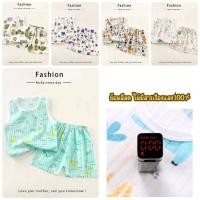 ราคา พร้อมส่ง ชุดเสื้อแขนกุด และกางเกงขาสั้น แบบบาง ระบายอากาศได้ดี ลายการ์ตูน สําหรับเด็กผู้ชาย และเด็กผู้หญิง (25532867313)