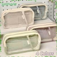 ราคา กระเป๋าปากกา JUONUYIE กระเป๋าเครื่องเขียนกันน้ําความจุขนาดใหญ่ ของขวัญดินสอใสแบบพกพาสองชั้นเรียบง่าย (28110196068)