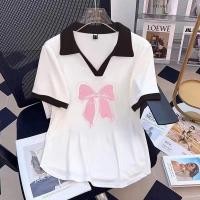 ราคา เสื้อ2 300เสื้อทีเชิ้ตผู้หญิงแคตตี้ปกปิดเนื้อเสื้อโค้ทสำหรับสาวอวบเสื้อคอปกแขนสั้น POLO ไซส์ใหญ่ใส่สบายในช่วงฤดูร้อน08sb (27907618006)