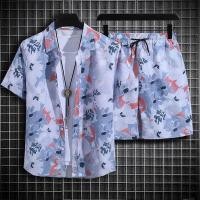 ราคา ชุดไปทะเล ชุดคู่ ชุดไปทะเล สาวอวบ เสื้อเชิ้ตลายดอกไม้แขนสั้นสำหรับวันหยุดพักผ่อนริมทะเลชายชุดชายหาดไหหลำกางเกงขาสั้นชุดวันหยุดฮาวายซานย่า (25867596705)
