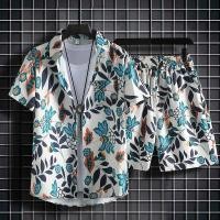 ราคา ชุดไปทะเล ครอบครัว ชุดไปทะเล ผู้ชาย ชุดชายหาดสำหรับฤดูร้อนเสื้อเชิ้ตลายดอกไม้แขนสั้นย้อนยุคสไตล์ฮ่องกงสำหรับผู้ชายกางเกงขาสั้นคู่รักชาวฮาวายสำหรับวันหยุดพักผ่อนริมทะเลชุดสองชิ้น (24167601828)