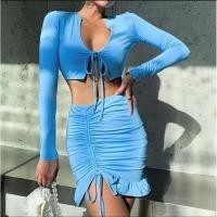 ราคา ส่งจากไทย ชุดเซทสีฟ้า เซ็ตสีฟ้า ผ้าดีมาก ชุดกระโปรงสีฟ้า (21290612867)