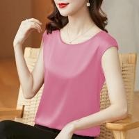 ราคา ใหม่สไตล์เสื้อชั้นในสตรีผ้าไหมเทียมรอบคอด้านบนแขนกุดซาตินทุกการแข่งขัน จุดต่ําสุด เสื้อ (28557892087)