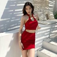 ราคา Chiny Dress เดรสตรุษจีนแต่งคอจีนคล้องคอเว้าหลังสวยแซ่บ (24709963115)