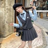 ราคา เวอร์ชั่นเกาหลีสไตล์ พี ตอบกลับ ลําลองแฟชั่นเสื้อชุดสตรีปกผูกโบว์คมชัดเย็บแขนยาวชุดจีบ (24585106521)