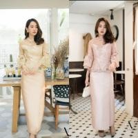 ราคา ชุดไทย ประยุกต์ใช้ผ้าลูกไม้ฝรั่งเศสปักดิ้นทอง (1872532266)