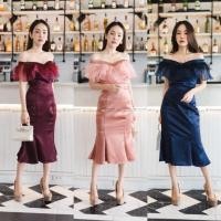 ราคา ชุดออกงานปาดไหล่สวยงาม (7304578777)