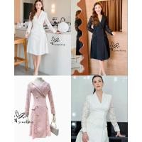 ราคา เดรสสูทคอปกลูกไม้smlxl2xl3xl4xl5xl (21393695801)