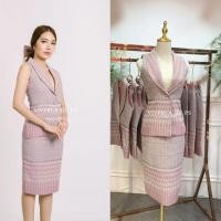ราคา ชุดเดรสผ้าไหมทอ s m l (11202868361)