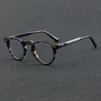 ราคา Vintage Acetate กรอบแว่นตาผู้ชายผู้หญิงรอบแว่นตาแฟชั่นรูปไข่กรอบแว่นตา 1128 (23689497356)