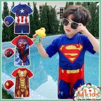 ราคา MKIDS Fashion ชุดว่ายน้ําสําหรับเด็ก Marvel Spider Man Iron Man Jumpsuit สําหรับเด็ก 2 8Y พร้อมหมวกว่ายน้ํา (28105053316)