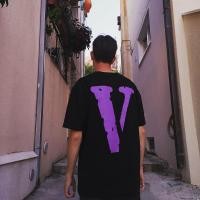 ราคา Ready Stock Vlone Life Miami เสื้อยืดคอวีแขนสั้นสีม่วง (9009924095)
