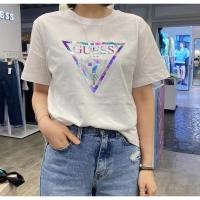 ราคา Guess ใหม่ เสื้อยืดแขนสั้น พิมพ์ลายโลโก้ ทรงสามเหลี่ยม สไตล์คลาสสิก (17060140287)
