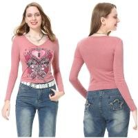 ราคา เสื้อยืดแขนยาวพิมพ์ลาย Y2K สีชมพู (27260101875)