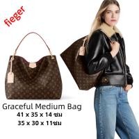 ราคา ใหม่ กระเป๋า LOUIS VUITTON classic LV ผู้หญิง Graceful Medium Bag Graceful Small Bag (23475149159)