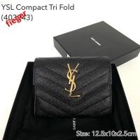 ราคา Saint Laurentถูกที่สุด ของแท้ 100 Ysl trifold wallet (27560211766)