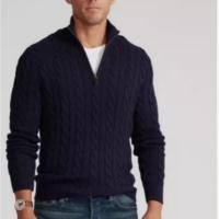 ราคา Ralph Lauren Men s Sweater Autumn and Winter Stand Collar Long Sleeve Solid Color Cotton Cable Knit Sweater Sweater Leisure Warm Pullover (28010519700)
