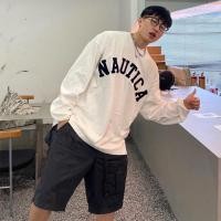 ราคา NAUTICA Embroidered Letter Long SleeveCityBoyHeavy Loose Couple Bottoming ShirtTMen s T shirt (29360524206)