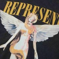 ราคา REPRESENT REPRetro American Style Worn Looking Washed out Nirvana Angel Print Loose Couple Hoodie Sweater (29910535070)
