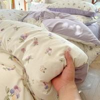 ราคา ชุดเครื่องนอน 4 IN 1 ผ้าปูที่นอนพระย้อนยุค ปลอกผ้านวมดอกไม้ผ้าฝ้ายล้าง Sofer Jacquard ผ้าฝ้ายเป็นมิตรกับผิวย้อนกลับ ขนาดควีนและคิงไซส์ (24434710128)