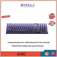 ราคา Zidli K980 คีย์บอร์ดเชิงกลสําหรับเล่นเกม แบบมีสาย Muyun Purple 98 คีย์แกนแสงอีสปอร์ตเกมคีย์บอร์ดแบบกลไกแกะสลักด้านข้าง (29704081182)