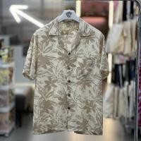 ราคา เสื้อฮาวาย ผ้าไหมอิตาลี เสื้อเชิ้ต แขนสั้น Teentop ลายดอก ขาวน้ำตาล (29002905664)