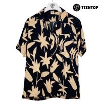 ราคา เสื้อฮาวาย ผ้าไหมอิตาลี เสื้อเชิ้ต แขนสั้น Teentop ลายดอก (24183467350)