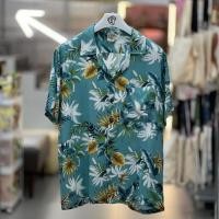 ราคา เสื้อฮาวาย ผ้าไหมอิตาลี เสื้อเชิ้ต แขนสั้น Teentop ลายดอก ฟ้า (25982261294)