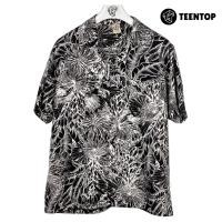 ราคา เสื้อฮาวาย ผ้าไหมอิตาลี เสื้อเชิ้ต แขนสั้น ลายดอก Teentop ดำ (24881074002)