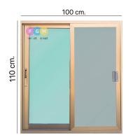 ราคา ค่าส่งถูก หน้าต่างบานเลื่อน ขนาด 110x100 ซม มีมุ้งลวด หน้าต่างอลูมิเนียม หน้าต่างสำเร็จรูป (13237883959)