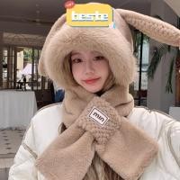 ราคา ดีที่สุด หมวกผ้าพันคอถุงมือชุด หนาตุ๊กตาฤดูหนาวที่อบอุ่นผู้หญิง หมวกไหมพรม หมวก ขายร้อนน่ารักกระต่ายป้องกันหูหมวกกลางแจ้ง (28660459539)