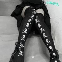 ราคา Lunapul Skull ถุงน่อง Bone Gothic Dark Skeleton ถุงเท้ายาว แฟชั่นคอสเพลย์อุปกรณ์เสริมเหนือเข่าสูงขาอุ่น Lady (29110804790)