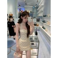 ราคา แฟชั่นลายจุดลูกไม้เย็บชุดเดรสแขนกุดมินิเดรสเซ็กซี่ (28909304318)