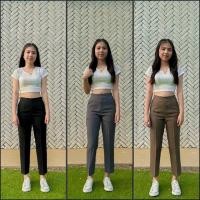 ราคา กางเกงทรงกระบอกเล็ก 8 ส่วน ผ้าสโนว์สลาฟ เอว 25 36 Pants ผู้หญิง (28752721251)