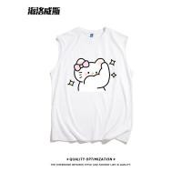 ราคา แสดงกล้ามเนื้อการ์ตูนคิตตี้แมวพิมพ์กีฬาฟิตเนสเสื้อกั๊กผ้าฝ้ายแท้หลวมฤดูร้อนสบายๆผู้ชายผู้หญิงสไตล์เดียวกันเสื้อยืดแขนกุด 0822 (29208695730)
