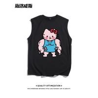 ราคา ดัมเบล คิตตี้กล้ามเนื้อแมวการ์ตูนพิมพ์เสื้อกั๊กผู้ชายฤดูร้อนหลวมผ้าฝ้ายแท้กีฬาฟิตเนสระบายอากาศเสื้อกั๊กเสื้อยืดแขนกุด082 (28958686904)